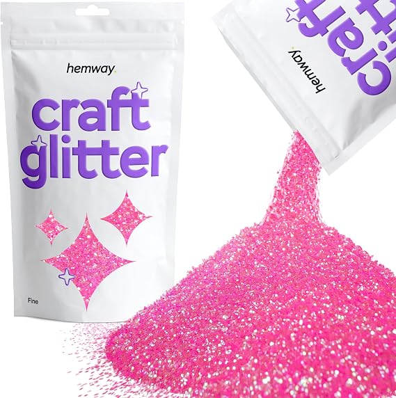 Hemway Craft Glitter Baby Pink Iridescent 100g Fine Glitter