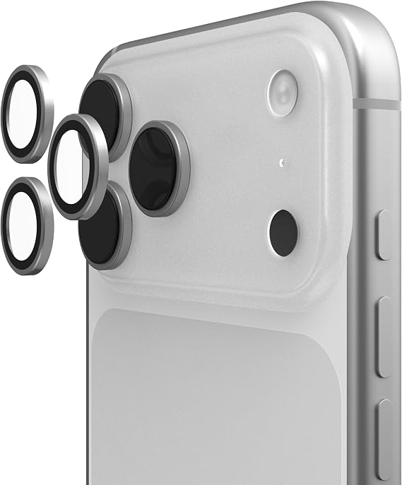 URBAN ARMOR GEAR UAG Designed for iPhone 17 Pro 6.3" & iPhone 17 Pro Max 6.9" Len Shield Camera Lens Protector, Anti-Fingerprint Individual Titanium Alloy Ring Aluminosilicate Glass, Titanium