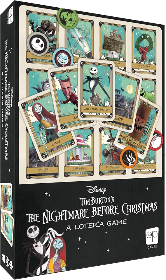 Loteria: Disney Tim Burtons The Nightmare Before Christmas | Traditional Loteria Game | Bingo Style, Featuring Custom Artwork & Illustrations | Inspired by Spanish Words & Mexican Culture