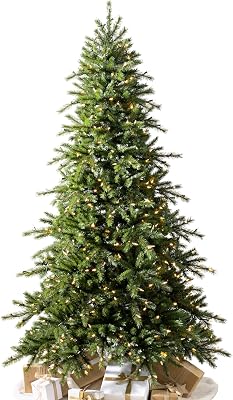 Balsam Hill Norwegian Grand Fir - Traditional Slim Artificial Christmas Tree with Classic Needle Foliage, LED Clear, 6