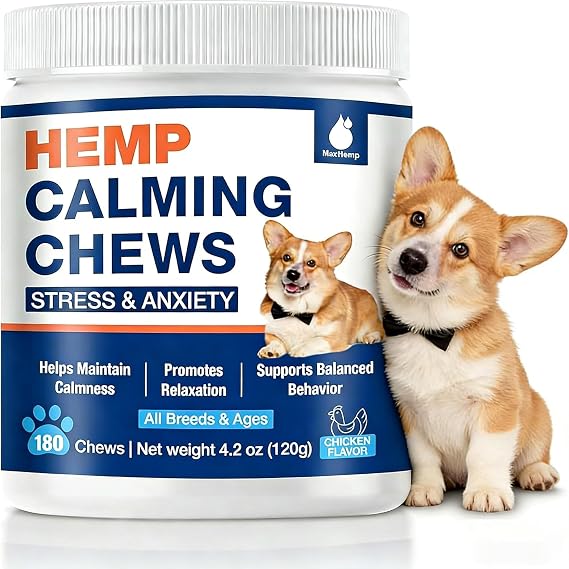 Calming Chews for Dogs - Advanced m Dog Calming Chews- Anxity Rlief Treats for Composure, Separation, Barking, Thunderstorms, Stress Rlief - Hi and Jint Supplement -180 Soft Treats