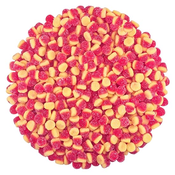 Peach Drops Gummy Candy 2 LB Bulk Jar, Soft & Chewy Peach Flavored Gummies, Fruity Sweet Treats for Parties, Candy Buffets, Gift Giving & Everyday Snacking