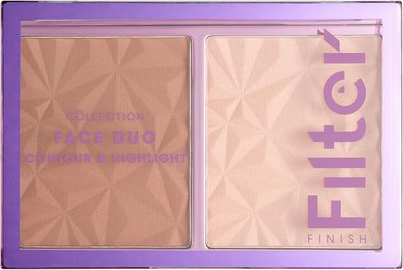Collection Cosmetics Filter Finish Face Duo, Sculpt and Illuminate, Contour and Highlight Palette,10g