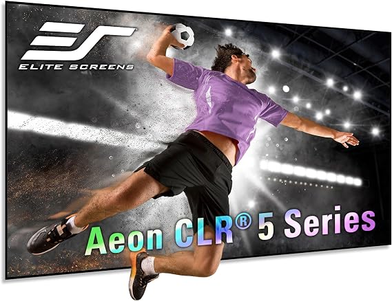 Elite Screens Aeon CLR5 150 Fixed Frame Projector Screen, UST Compatible, 80% Ceiling Light Rejecting (ALR/CLR), 4K/8K HDR Ready, Edge-Free Wall Mount for Home Theater & Gaming, AR150H-CLR5