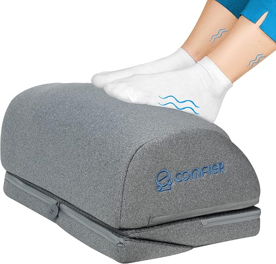 Comfier Under Desk Foot Rest at Work with Heat,Vibration,3 Height Under Desk Foot Rest for Office Chair,Foot Heater Foot Warmer, Ergonomic Heated Footrest,Gaming Chair Footstool,Computer Desk Use
