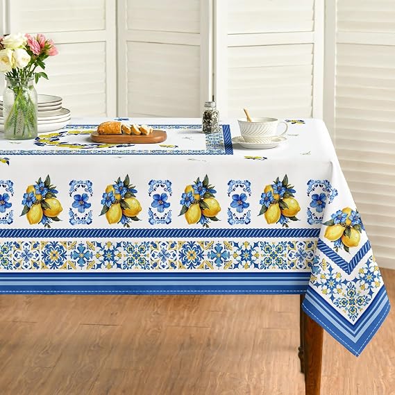 Horaldaily Summer Tablecloth 52 x 70 Inch Rectangular Vintage Classical