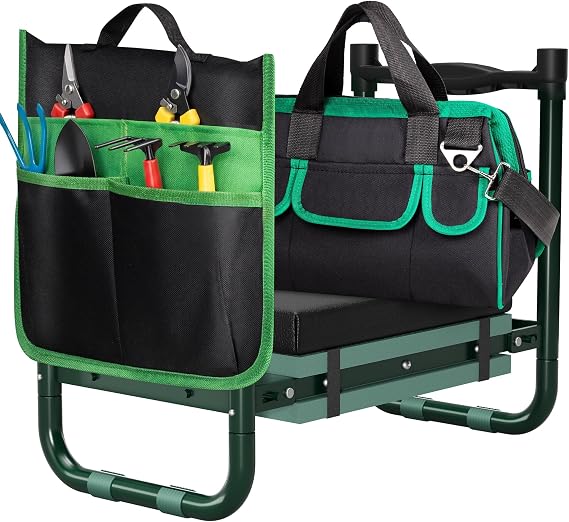 Walensee Garden Kneeler and Seat, with Wider Soft Kneeling Pad & Tool Pouch