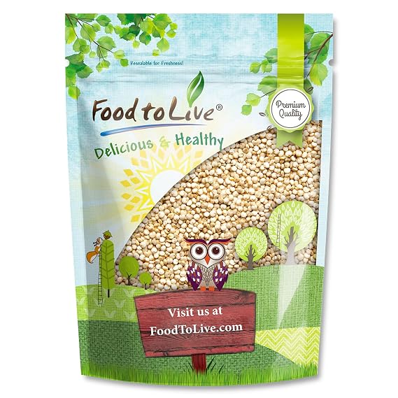 Food to Live White Quinoa, 1.5 Pounds All Natural Whole Grain, Perfect for Salads, Soups, Quick and Easy to Cook, Meal Prep, Rice Substitute, Vegan, Kosher, Bulk