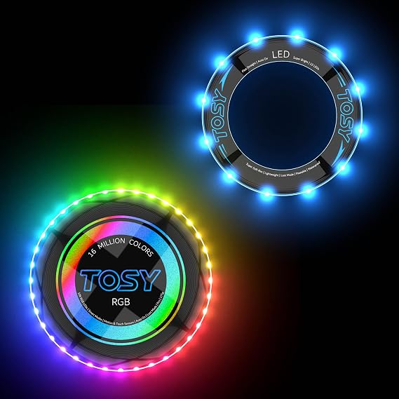 TOSY Bundle of 2 - RGB Frisbee + Blue Flying Ring