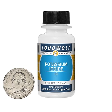 Potassium Iodide / 0.3 Ounce Bottle / 99.9% Pure ACS Reagent Grade/Fine Powder