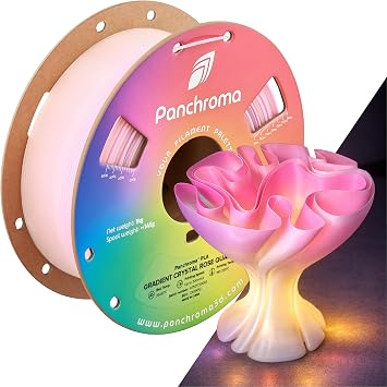 Polymaker Panchroma Gradient PLA Translucent Pink and Clear 3D Printing Filament, 1.75mm 1KG, Premium Gradient PLA, Easy to Print, AMS Compatible, Perfect for Lamp Shades, Vases, Ornaments