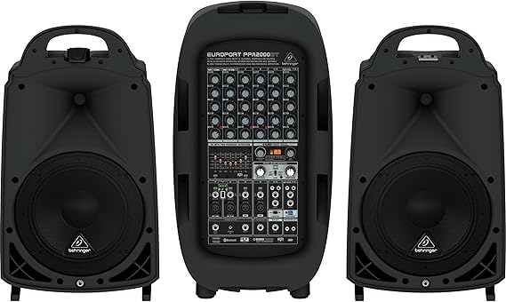 Behringer EUROPORT PPA2000BT Ultra-Compact 2000-Watt 8-Channel Portable PA System with Bluetooth Wireless Technology Black