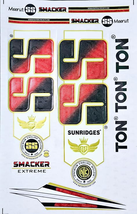 AYN Cricket Bat Sticker 4D Digital Embossed English Willow Fiber Tape Sports Accessories Protection, Smacker Red