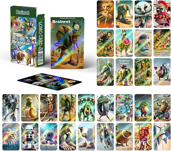 Brainrot Cards, Set of 30 Brainrot Italian Fantasy Animal Illustrations