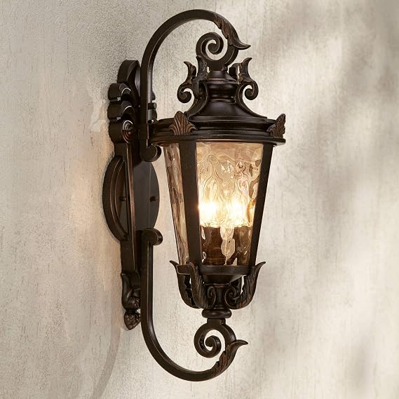 Casa Marseille 21 1/2" Traditional Scroll Veranda Bronze Outdoor Wall Light