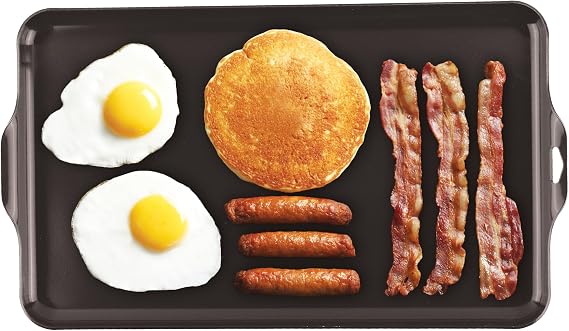 Coghlan's Camp Griddle, Lightweight Aluminum, 16.5 x 10" size, PFAS-Free and Non-Stick Ceramic Coating Cooking Surface for Two Burner Stoves, Ideal for Camping and Outdoor Cooking