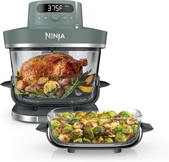 Ninja Crispi Pro 6 in 1 Glass Air Fryer, 6 Quarts, 2.5 Quarts, Glass Container with Lid, Non-Toxic, Meal Prep, Microwave, Freezer and