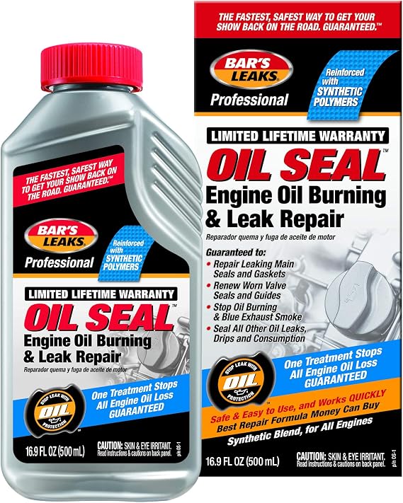 Bar's Leaks OS-1 Oil Seal Engine Oil Burning/Leak Repair, 16.9oz, 1-Pack | Repairs Leaking Main Seals and Gaskets, Renews Worn Valve Seals and Guides, Stops Oil Burning & Blue Exhaust Smoke