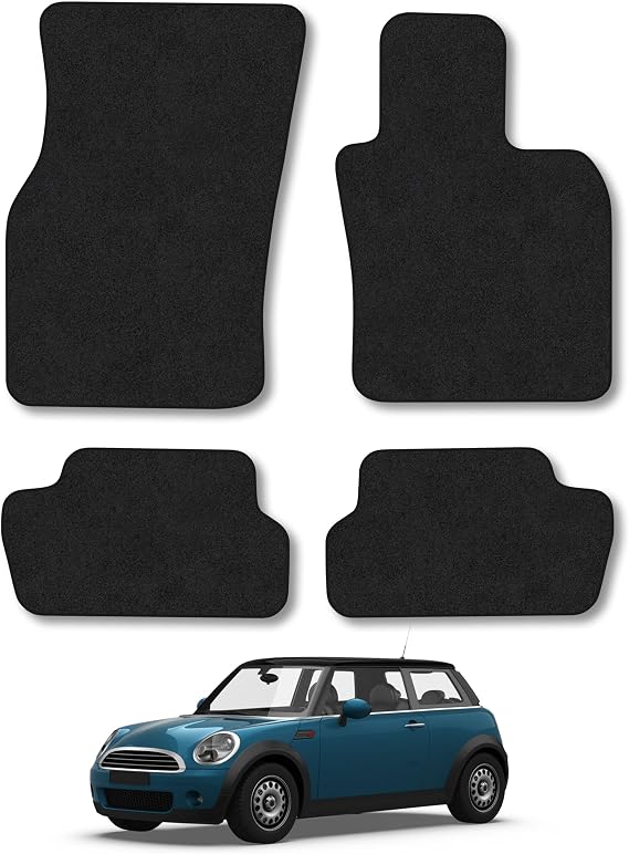 Mini Cooper (2014-2024) [3 Door] Carpet Car Mats | Black Edge Trim Tailored Fit Floor Mats Full Coverage Protection Accessories Easy Clean Anti Slip Made in the UK