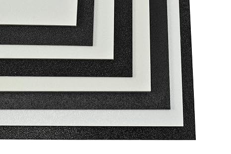 Black ABS (Haircell Texture) Plastic Sheet 1/4" Thick, Size 12" x 12" Actual Dimensions - 11.75 in x 11.75 in (Due to Cutting kerf Width)