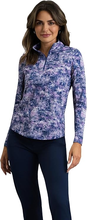 IBCOOL UPF 50+ Sun Protection, Icefil Cooling, Moisture-Wicking Kate Long Sleeve Mock Neck Top