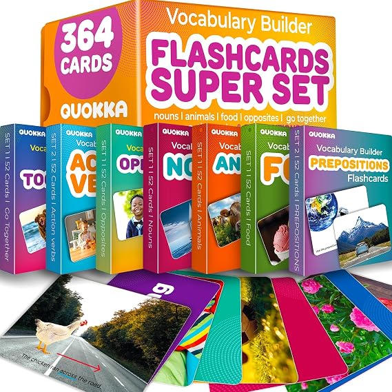 Vocabulary Builder Flash Cards for Kids Ages 4-8 Speech Therapy Materials