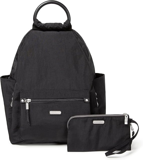 Baggallini womens New Classic "Heritage" With Rfid Phone Wristlet All Day Backpack, Black, One Size US