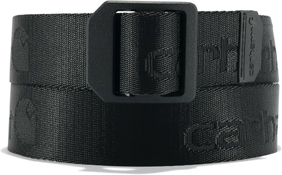 Carhartt Casual Belts, W/Heavy Duty Flexible Stitching, Available in Multiple Styles, Colors & Sizes Men's Nylon Webbing Ladder Lock Black Large