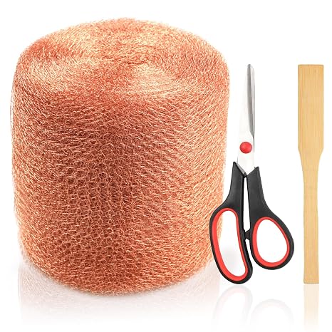 Copper Mesh Rodent Control, 5 in x 100 ft Proof Wire Screen Roll for Mice Rat Rodent, Bat & Snail, DIY Blocker Weep Hole Filler & Wool Mouse Trap
