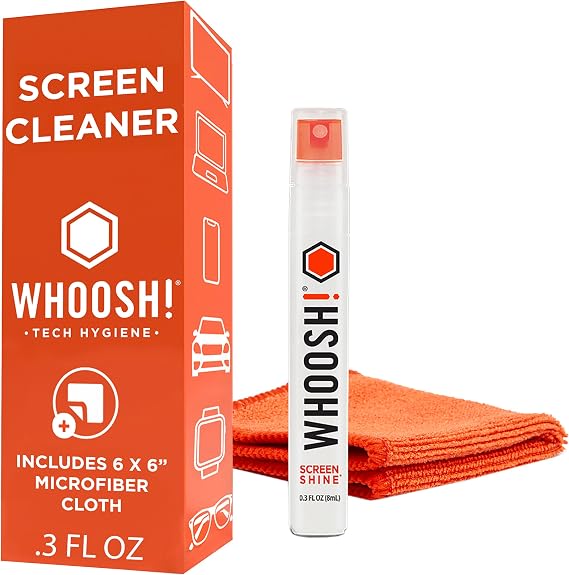 WHOOSH! Screen Shine Pocket Screen Cleaner Spray & Wipe, 0.3 fl oz