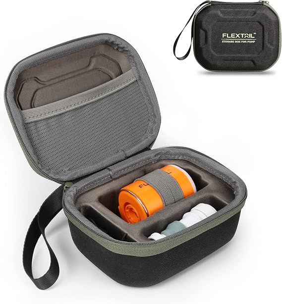 FLEXTAILGEAR Portable Air Pump Case, Rigid Polypropylene material,Compatible with Tiny pump X/Tiny pump 2X/Tiny Pump 3x/Max Pump 3, Storage Holder for Nozzle and Charging Cable (Case Only)