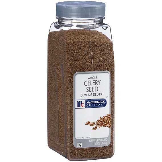 McCormick Culinary Whole Celery Seed, 16 oz - One 16 Ounce Container of Celery Seeds for Cooking, Perfect Salt Substitute to Enhance Vegetable and Meat Dishes