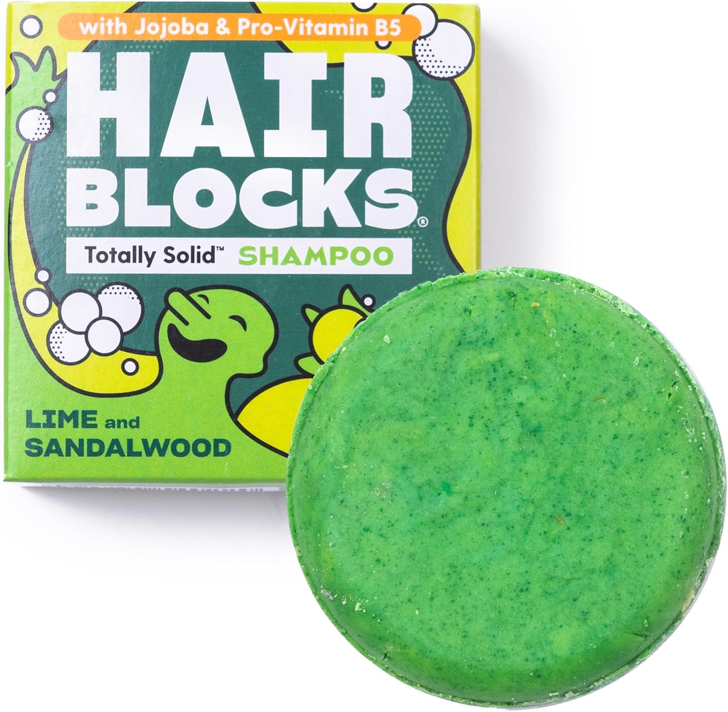 Hair Blocks - Solid Shampoo Bar 85g for all hair types: Lime & Sandalwood Solid Shampoo Bar | Soap Free, Plastic Free | Plant Based | Natural | Conditioning