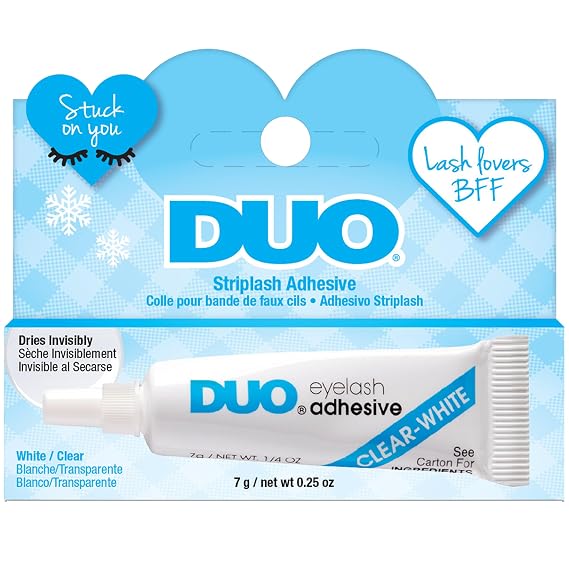 DUO Eyelash Glue for Clusters Clear, Lash Cluster Glue, Waterproof & Long-Lasting Eyelash Adhesive for Lash Extensions, 0.25 oz, 2 Pack