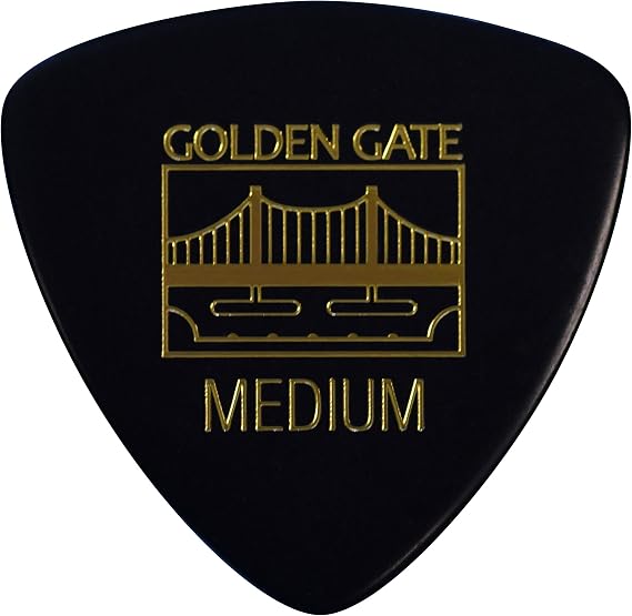Golden Gate MP-403 Deluxe Flat Pick - Large Triangle - Black - Medium