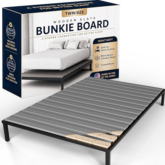 Treaton, 0.75-Inch Heavy Duty Horizontal Wooden Bunkie Board/Bed Slats, 72" x 39", Grey