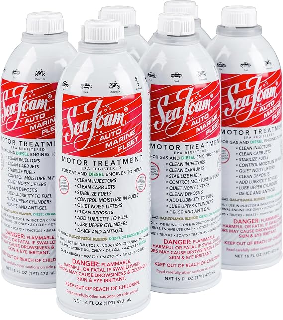 Sea Foam Motor Treatment | Fuel System Cleaner, Fuel Stabilizer & Oil Treatment | Gas & Diesel Additive for Cars & Trucks | 16 oz, Pack of 6