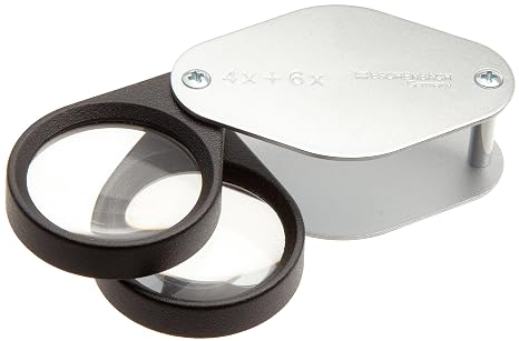 Eschenbach 1187 Biconvex Precision Folding Loupe Magnifier, 10x Magnification, 40 Diopter, 30mm Lens Diameter