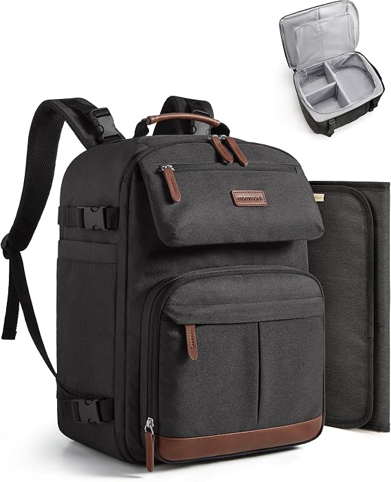 mommore Diaper Bag Backpack Multi-Pocket Travel Baby Bag with Changing Pad