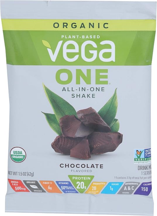 Vega One Organic Plant Protein Powder, Chocolate, 1.5 Ounce