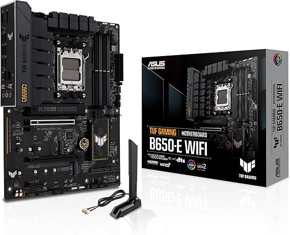 ASUS TUF Gaming B650-E WIFI AMD B650 AM5 DDR5 8000 DP HDMI 3x M2 USB3.2 WiFi 6E + BT AURA RGB 2.5Gbit LAN ATX TUF PROTECTION, Q-Design, Armory Crate, Motherboard
