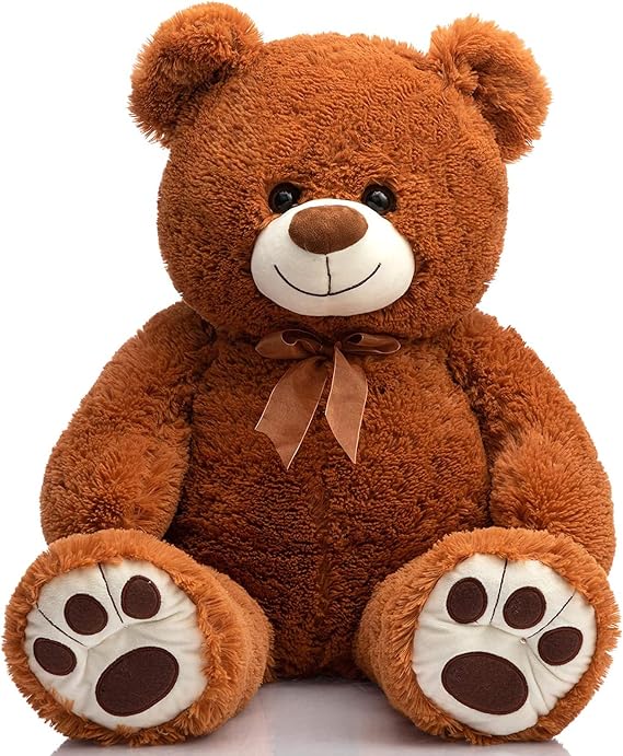 HollyHOME Big Teddy Bear,Large Bear Stuffed Animal with Footprint,36,Brown