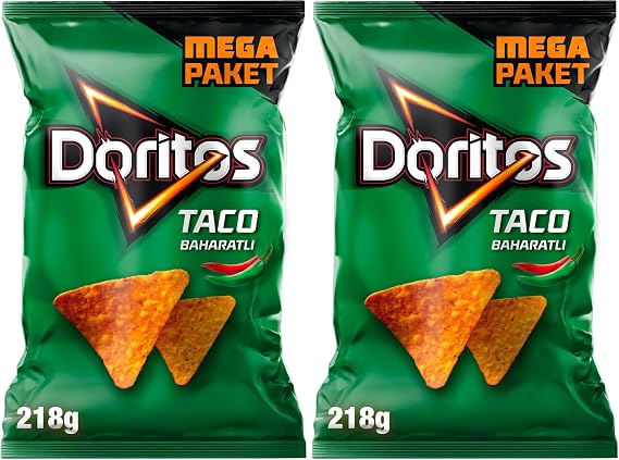 Doritos Taco Baharatlı Mısır Cipsi Mega Boy 218 g 2li paket
