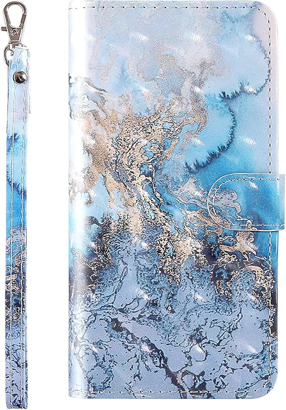 For iPhone 15 Case Flip PU Leather Wallet Booklet Case Folio Stand View Bookstyle Case with Card Holder Stand Silicone Bumper Shockproof Slim PU Phone Cover for iPhone 15 Marble