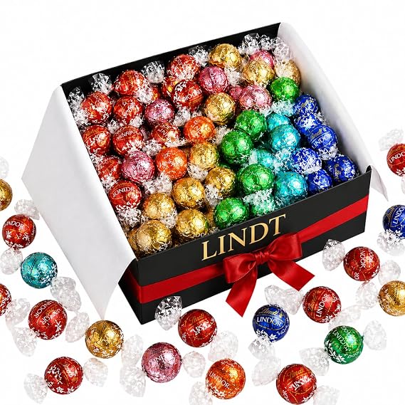 Assorted Chocolate Truffles, 60 Count, 5-8 Flavors (Flavors May Vary) Milk & Dark Chocolate Candy, Gourmet Fine Chocolate, Gift Box, Basket Filler, Gift Arrangement Essential