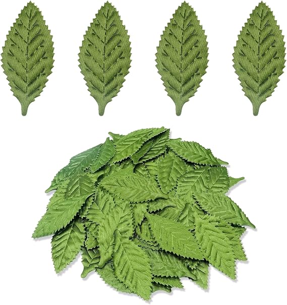 100 Pcs Artificial Leaves, Fake Leaves, Crafts Artificial Foliage, Leaves Decoration for Diy Crafts Scrapbooking Floral Arrangements Party Wedding Garland Decorations, Home Decor