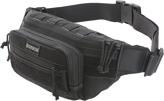 Maxpedition Keystone Versipack (14” x 6” x 6”) Tactical Crossbody Fanny Pack for Everyday Carry (Black) 0456B