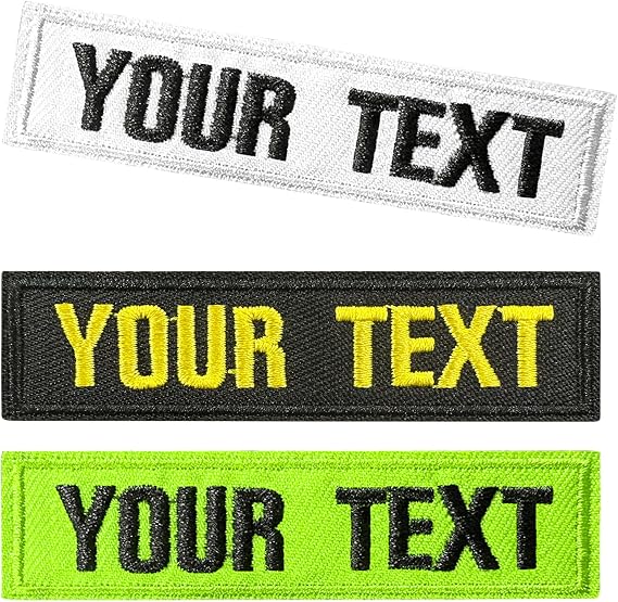 2PCS Custom Name Patch, Personalized Dog Harness Patch, Iron-on or Hook, Embroidered Military Name Tag Tactical Badges, Patch for Jacket Backpacks Vest