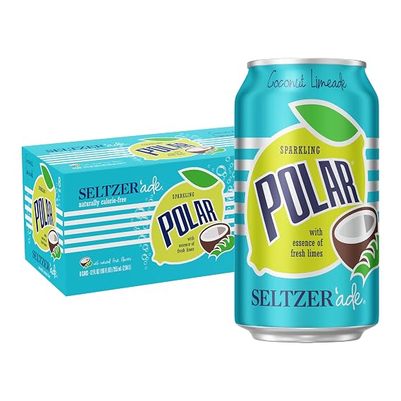 Polar Beverages Seltzer'ade Coconut Limeade, 12 fl oz cans, 8 pack