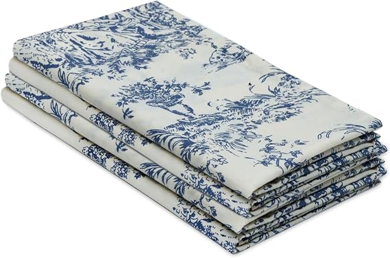 COTTON CRAFT Kitchen Towels - 100% Cotton - 4 Pack French Country Toile